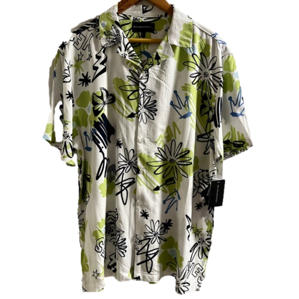 Men’s No Boundaries Tropical Button Down Shirt